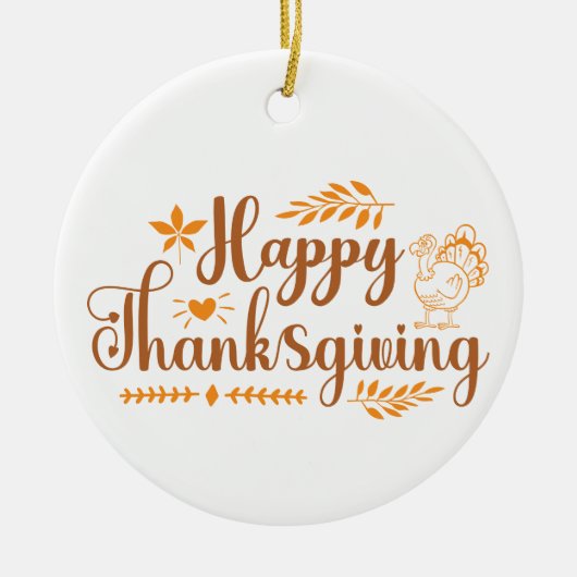 Happy Thanksgiving Keramik Ornament (Vorne)