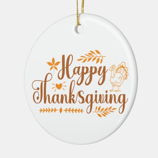 Happy Thanksgiving Keramik Ornament (Links)