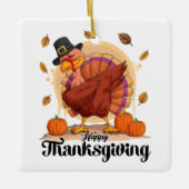 Happy Thanksgiving Keramikornament (Vorderseite)