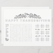 Happy Thanksgiving Kinder Tischtennis Seite (Vorne/Hinten)