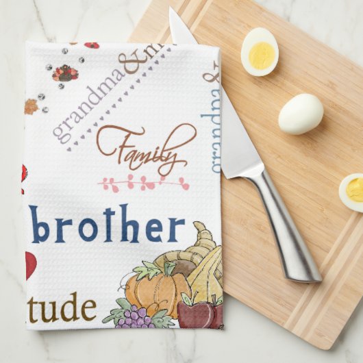 Happy Thanksgiving Kitchen Handtuch Leere Zuhause (Viertel Falte)