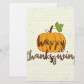 Happy Thanksgiving Kürbis Briefpapier (Vorne/Hinten)