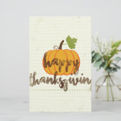 Happy Thanksgiving Kürbis Briefpapier (Stehend Vorderseite)
