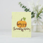 Happy Thanksgiving Kürbis Feiertagspostkarte (Stehend Vorderseite)