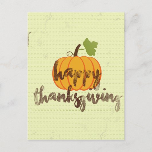 Happy Thanksgiving Kürbis Feiertagspostkarte (Vorderseite)