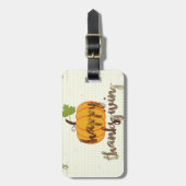 Happy Thanksgiving Kürbis Gepäckanhänger (Vorderseite vertikal)
