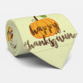 Happy Thanksgiving Kürbis Krawatte (Gerollt)