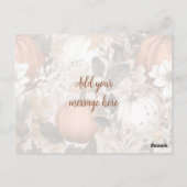 Happy Thanksgiving Kürbis Postkarte (Rückseite)