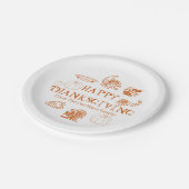 Happy Thanksgiving Kürbiskuchen individuelle Name Pappteller (Schrägansicht)