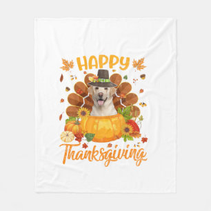 Happy Thanksgiving Labrador Dog Türkei Pumpkin Lon Fleecedecke