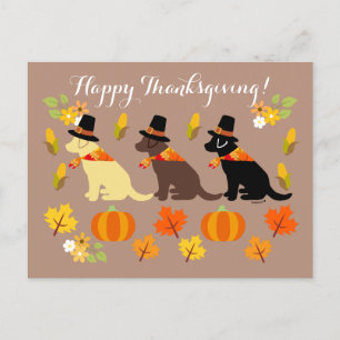 Happy Thanksgiving Labrador Silhouette Feiertagspostkarte