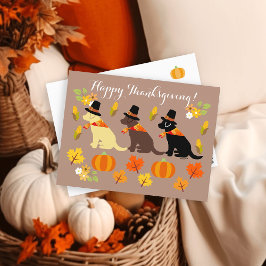 Happy Thanksgiving Labrador Silhouette Postkarte