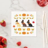 Happy Thanksgiving Labrador Silhouette White Serviette (Beispiel)