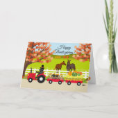 Happy Thanksgiving Labradors and Traktor Card Karte (Vorderseite)