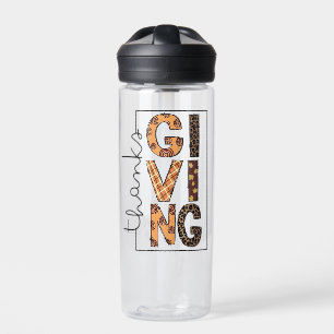 Happy Thanksgiving Leopard Print Rainbow Türkei Trinkflasche