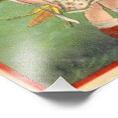 Happy Thanksgiving Little Girl und Türkei Vintag Fotodruck (Ecke)