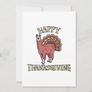 Happy Thanksgiving Llama Alpaca Türkei Fun Gift Feiertagskarte