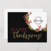 Happy Thanksgiving-Logo-Kranz Feiertagskarte (Vorne/Hinten)