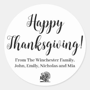 Happy Thanksgiving lustige Truthahn benutzerdefini Runder Aufkleber