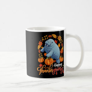 Happy Thanksgiving Manatee in Blätter Pumpkins Flo Kaffeetasse