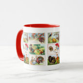 Happy Thanksgiving Medley Vintag Postcard Tasse (Vorderseite Links)