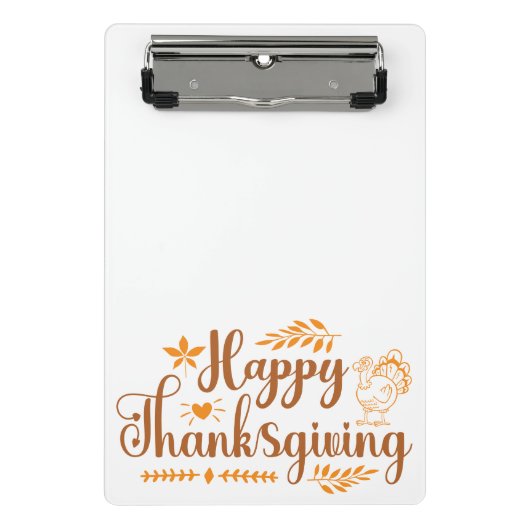 Happy Thanksgiving Mini Klemmbrett (Vorderseite)
