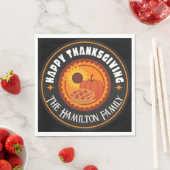 Happy Thanksgiving mit Familienname (bearbeitbar) Serviette (Beispiel)