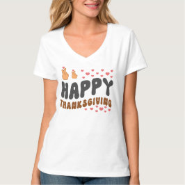 Happy Thanksgiving mit koreanischem Finger Heart T-Shirt