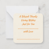 Happy Thanksgiving Mitteilungskarte (Rückseite)