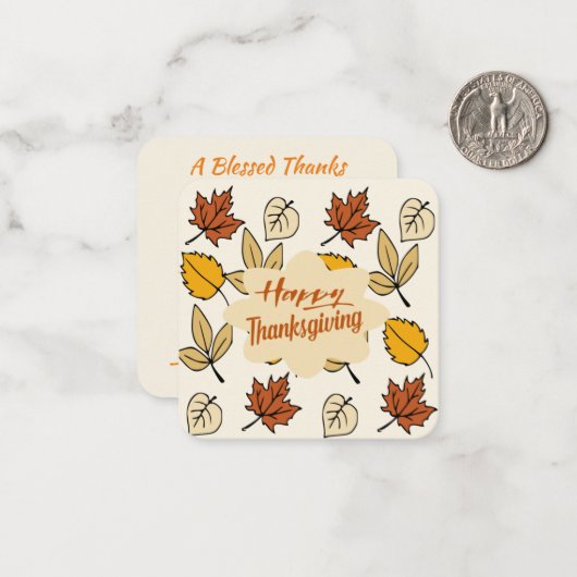 Happy Thanksgiving Mitteilungskarte (Vorderseite/Rückseite Beispiel)