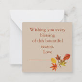 Happy Thanksgiving Mitteilungskarte (Rückseite)