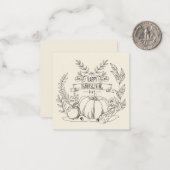 Happy Thanksgiving Mitteilungskarte (Vorderseite/Rückseite Beispiel)