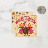 Happy Thanksgiving Mitteilungskarte (Vorderseite/Rückseite Beispiel)