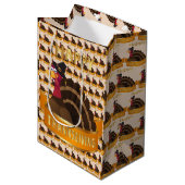 Happy Thanksgiving Mittlere Geschenktüte (Vorderseite Schrägansicht)