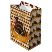 Happy Thanksgiving Mittlere Geschenktüte (Rückseite Schrägansicht)