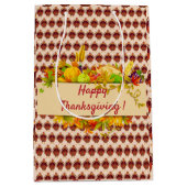 Happy Thanksgiving Mittlere Geschenktüte (Vorderseite)
