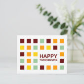 Happy Thanksgiving Mod Squares Postkarte (Stehend Vorderseite)