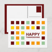 Happy Thanksgiving Mod Squares Postkarte (Vorne/Hinten)