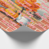 Happy Thanksgiving Modern Beautiful Fall Geschenkpapier (Ecke)