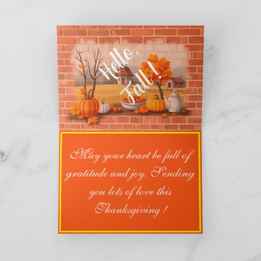 Happy Thanksgiving Modern Beautiful Fall Karte (Innenseite)