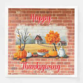 Happy Thanksgiving Modern Beautiful Fall Serviette