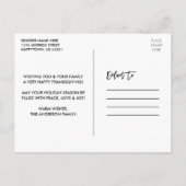 Happy Thanksgiving Modern Brush Script Foto Postkarte (Rückseite)