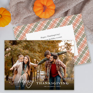 Happy Thanksgiving Modern Scripting Message Full F Feiertagskarte