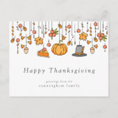Happy Thanksgiving Modern Simple Chic Postkarte (Vorderseite)