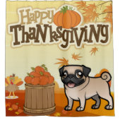 Happy Thanksgiving Mops Duschvorhang (Vorderseite)