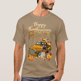 Happy Thanksgiving Mops Hund Herbstkugel Pumpkins  T-Shirt