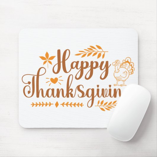 Happy Thanksgiving Mousepad (Mit Mouse)