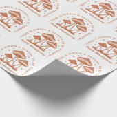 Happy thanksgiving mushroom whimsical terracotta geschenkpapier (Ecke)