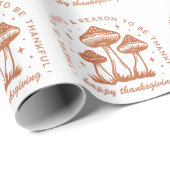 Happy thanksgiving mushroom whimsical terracotta geschenkpapier (Rolleneckpunkt)