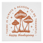 Happy thanksgiving mushroom whimsical terracotta poster (Vorderseite)